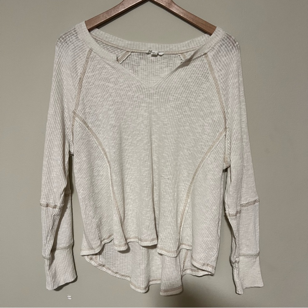 Blu Pepper Off-White Long Sleeve Top